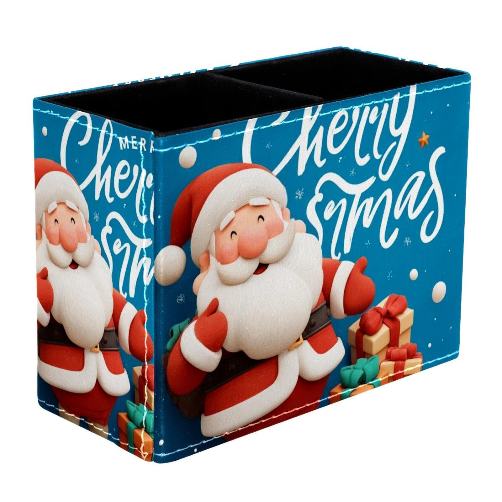 sanfly fish Santa Claus, Merry Christmas Desktop Storage Box Pencil Holder, Stationeries and Desk Supplies Organizer for Home, Office & School