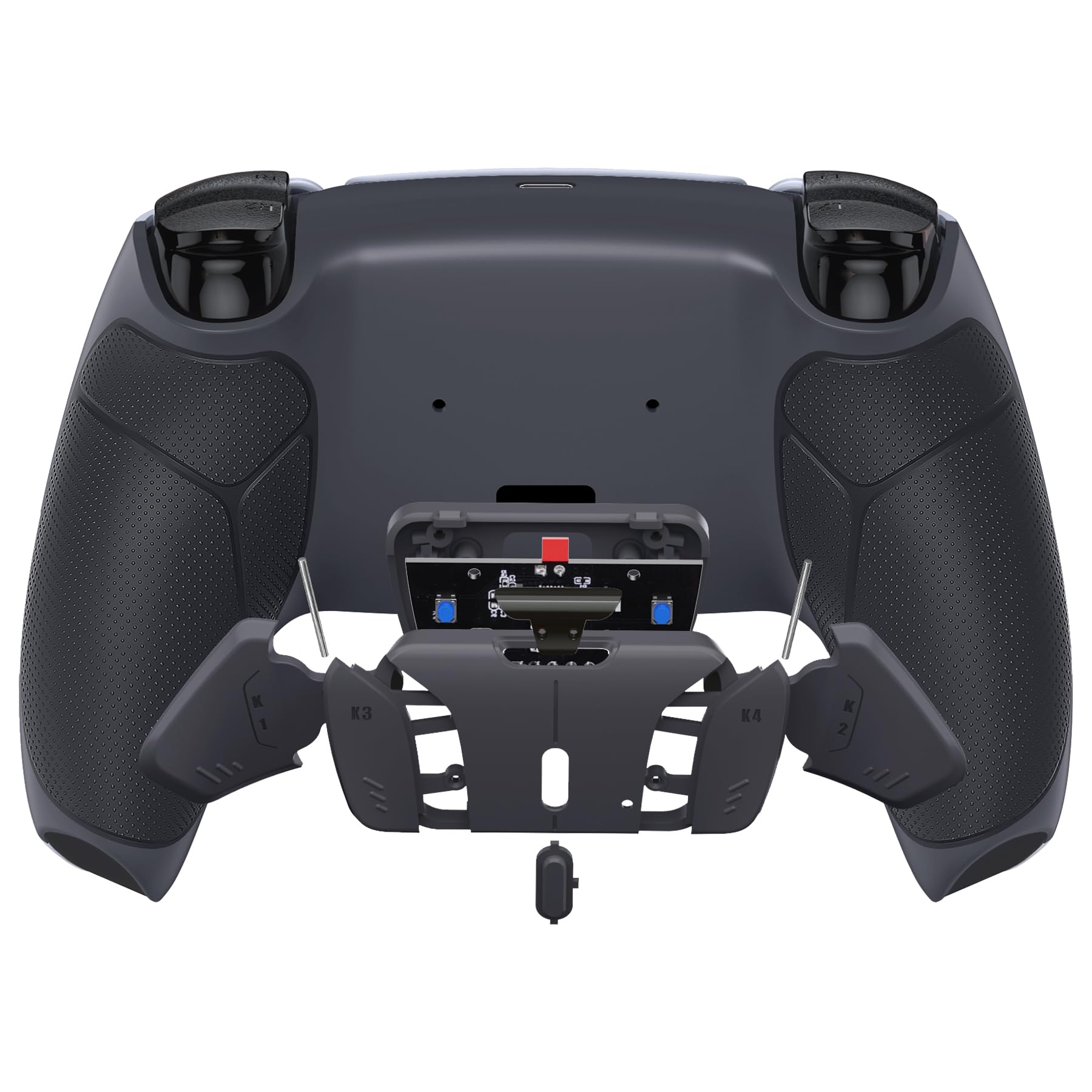 eXtremeRate Goma Grip Programable RISE4 Remap Kit para ps5 Mando Modelo BDM-030/040/050 Actualización Board&Carcasa Trasera&4 Palancas Botones para ps5 Control-NO Incluye Mando(Negro & Gris Oscuro)