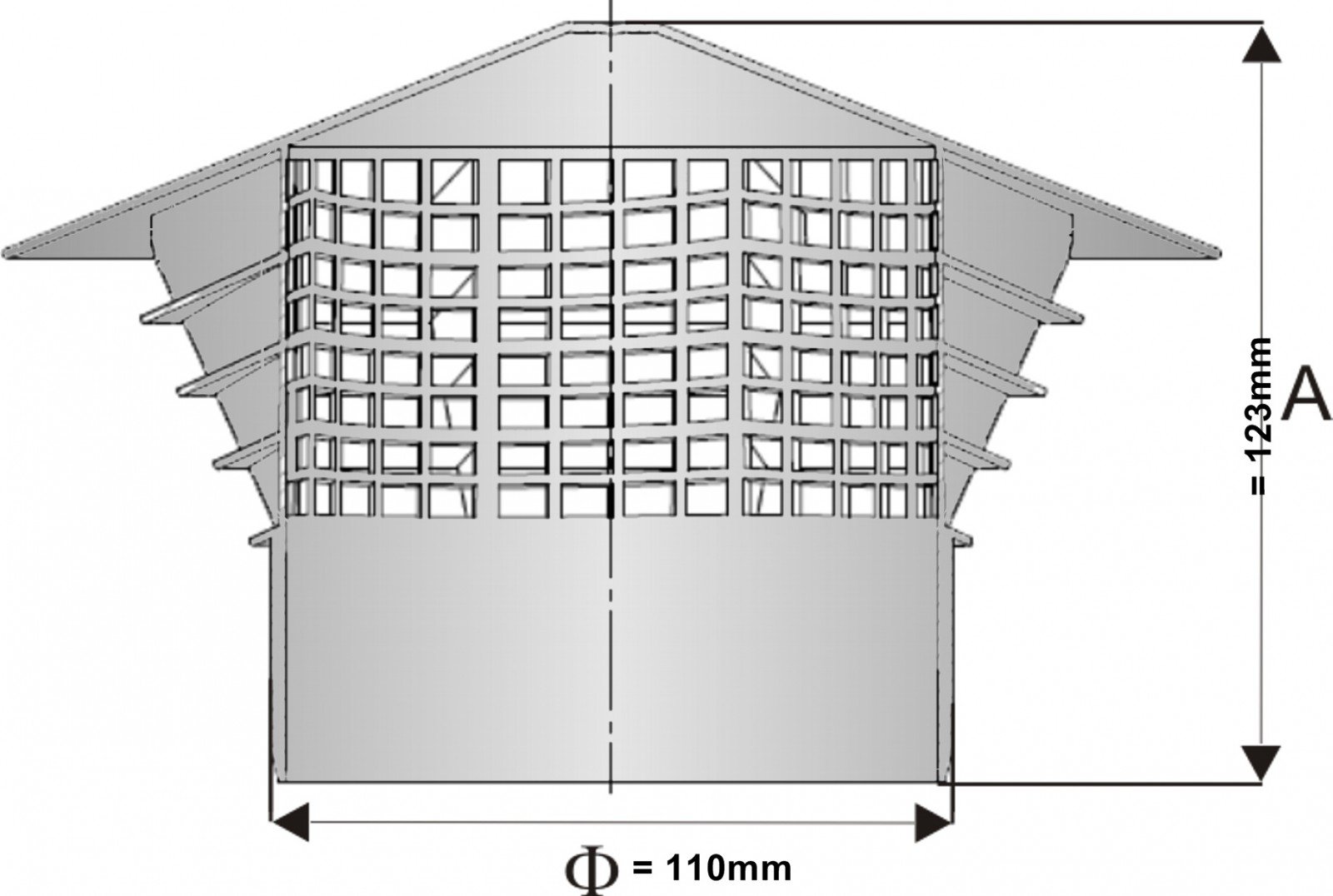 Ventilación Campana campanas sombrero techo entlüfter univent DN 110 110 mm en tubo