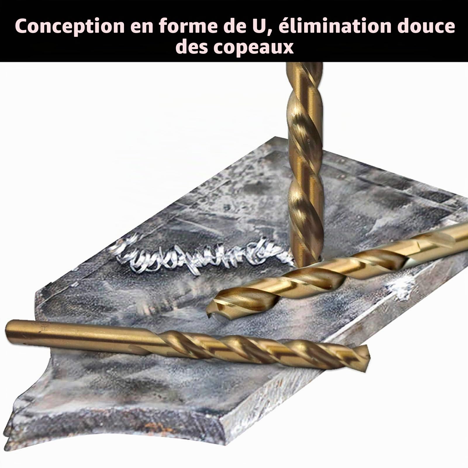 Ensemble de forets au cobalt, 25 pièces (1,0 à 13,0 mm) HSS-G M35 Cobalt 5% DIN338 pour métaux, pour acier inoxydable, métaux durs, fonte avec boîtier de rangement