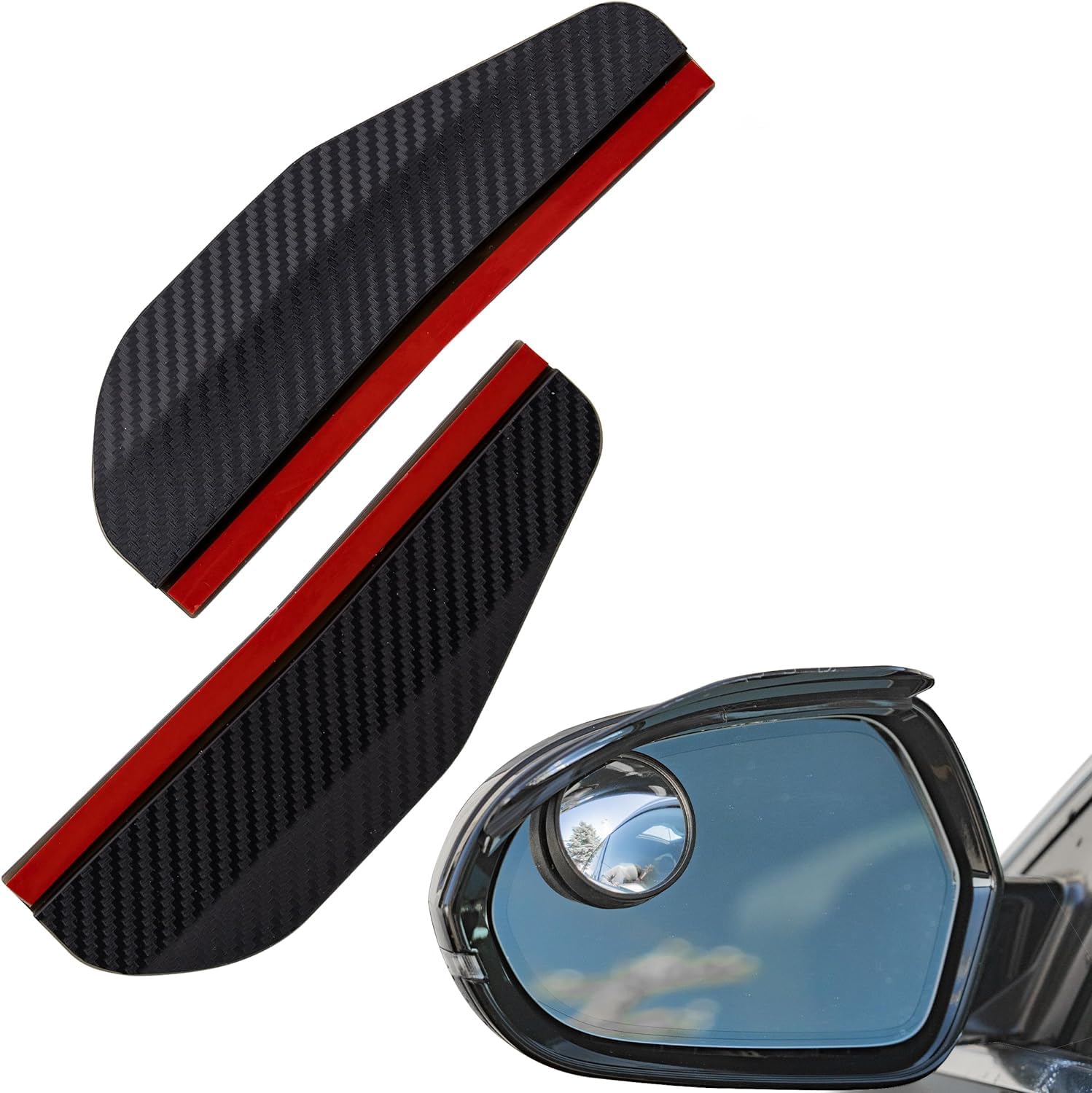 YHK 1 Pair Car Side Rear View Mirror Rain Eyebrow Visor Look Sun Shade Snow Guard Weather Shield Cover Auto Accessories