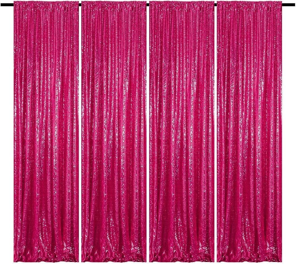 Fuchsia sequin backdrop curtains 4 panels 2ft x 8ft