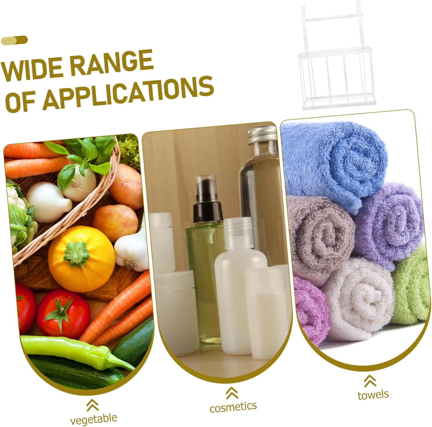 Hanging Wire Basket over Cabinet Door Storage Baskets for Organizing Kitchen Towel Holder Space-saving