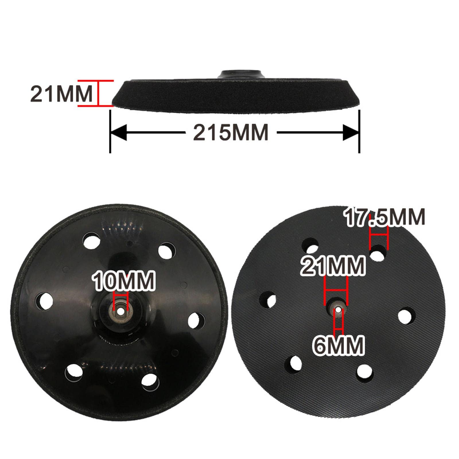 Colcolo Platorello per Lucidatura a Parete Platorello a 6 Fori 215 Mm per Disco