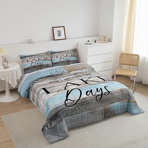 Miniatura 3 de Erosebridal Juego de ropa de cama para niños, juego de edredón de tablones de madera rústica, edredón retro de granja para niños, niñas,