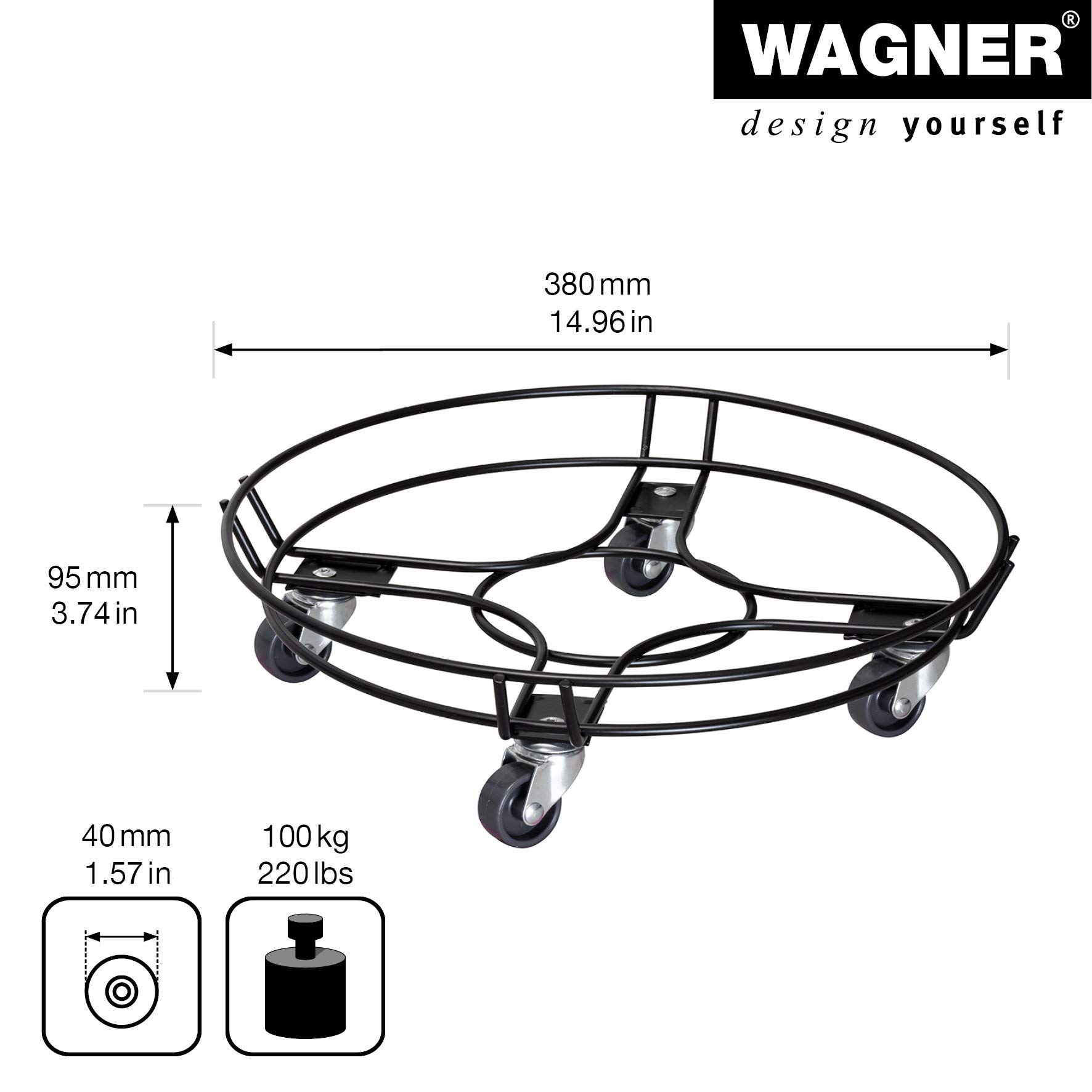 WAGNER Black Edition 20093401 podstawka pod rośliny do użytku na zewnątrz i we wnętrzach, kolor czarny