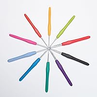 Vista 3 de lelulim Juego de ganchos de ganchillo, 10 tamaños, B-0.089 in a J-0.236 in