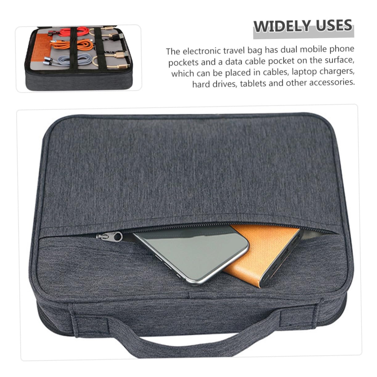 Homoyoyo Custodia Organizer per Cavi da Viaggio Borsa Porta Cavi Strati Organizzatore per Dispositivi Elettronici e Accessori Vari