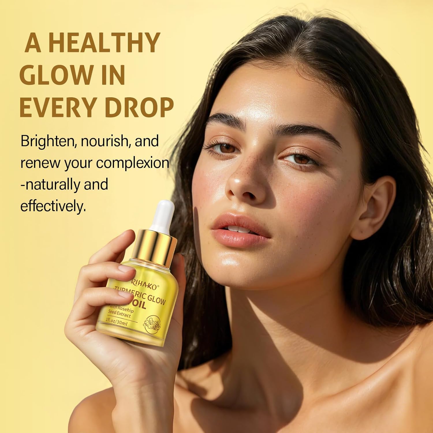 RIHAKO Valentine S Day Gift for Women Turmeric Rosehip Face Oil for Gua Sha – Facial Lymphatic Drainage Oil for Gua Sha Tools, Hydrating Anti-Aging Oil Reduces Fine Lines & Wrinkles, Boosts Radiance - Image 8