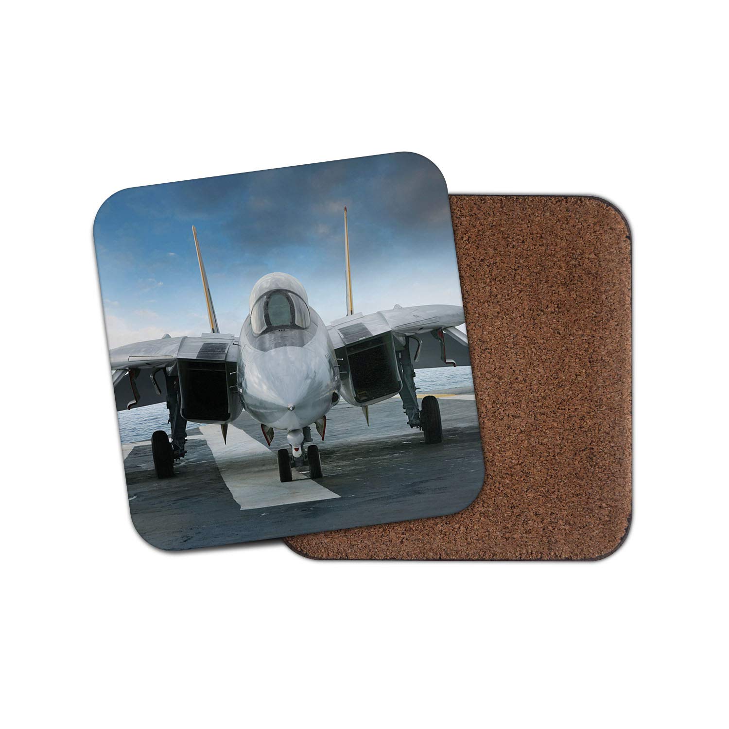 Destinationvinyl Multicolor 1 X F-14 Tomcat Jet Fighter Coaster - F14 Aircraft Plane Air Force #14189