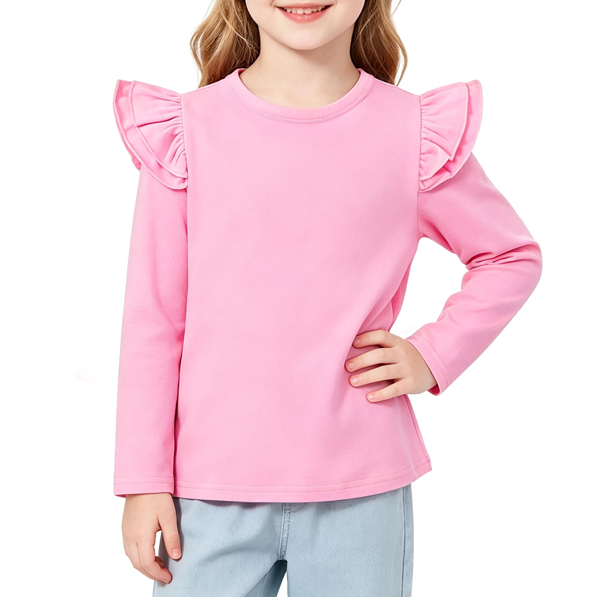Magic Park 1-14Y Toddler Girl Cotton T Shirt Kids Ruffle Tee Top