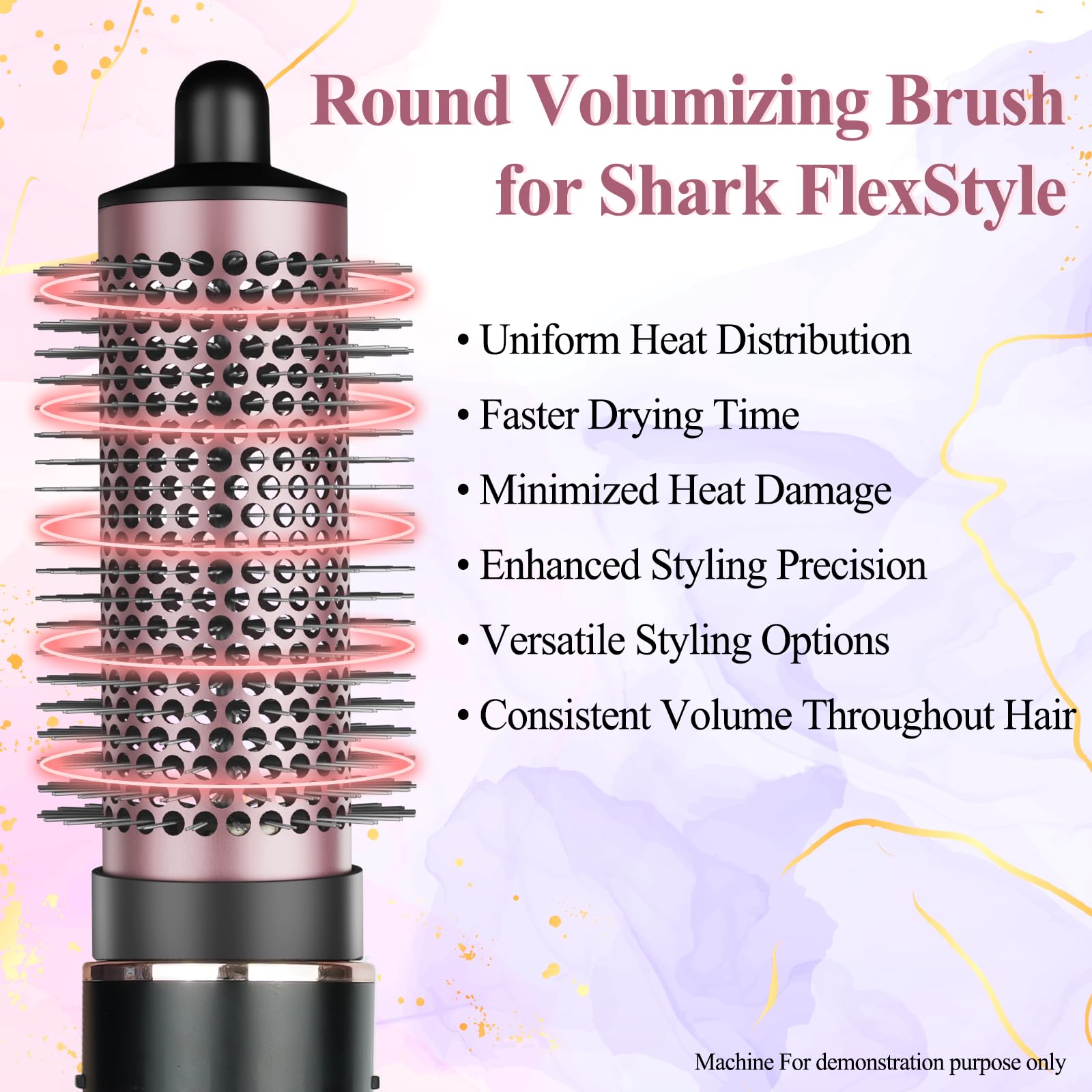Runde Volumenbürste für Shark FlexStyle Sockel, normale Rundbürste kompatibel mit FlexStyle HD400 Serie, Volumen-Fixierwerkzeug für feines und flaches Haar