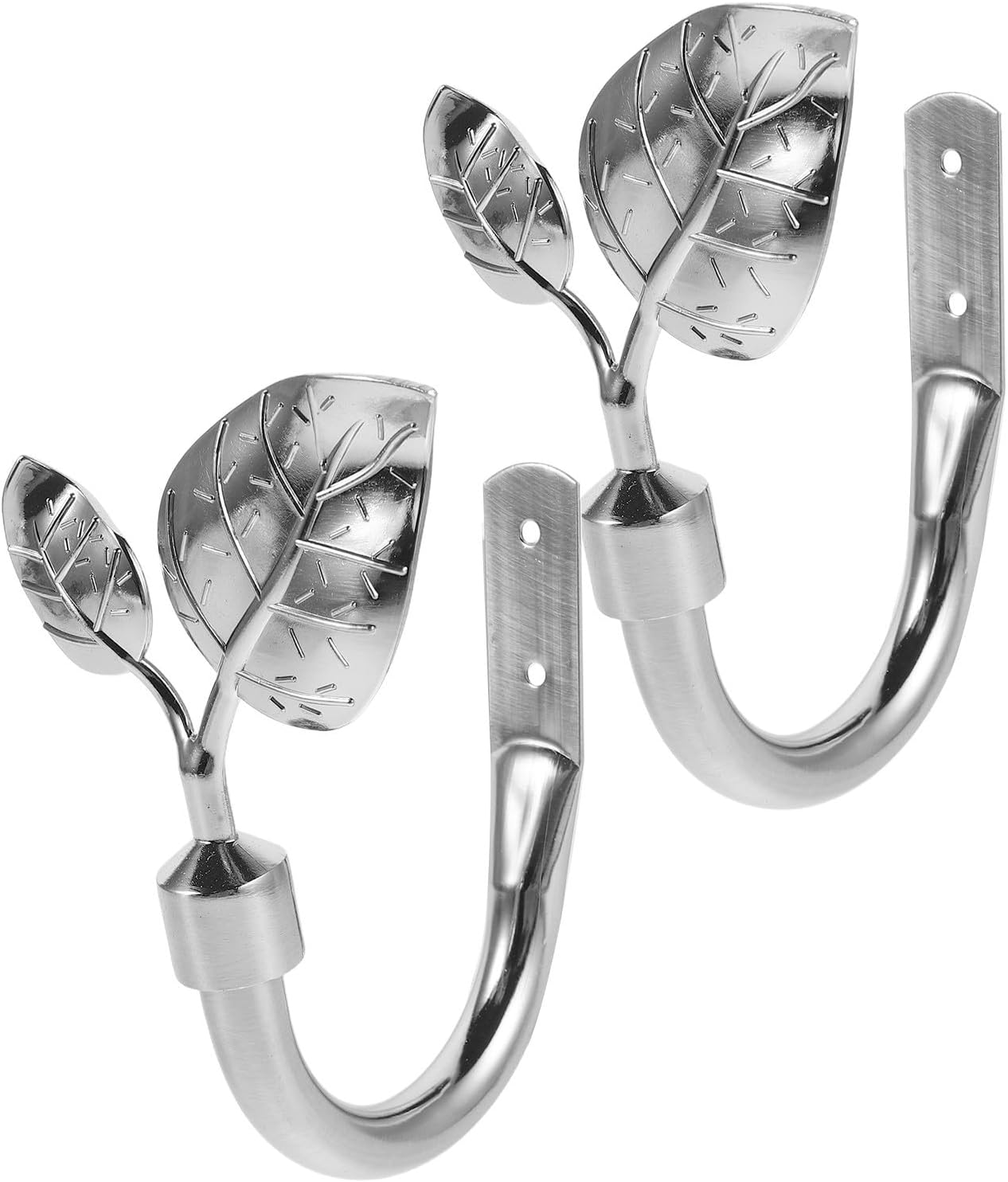 Gadpiparty 2pcs Leaf Curtain Tieback Hooks Metal Wall Mounted Curtain Holdbacks Featuring Stable Support and User-Friendly Operation for Living Room and Bay Window Drapes
