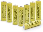 Solar Light Rechargable Batteries Cell for Garden/Lawn/Sidewalk Lamp 1.2V AA Ni-CD 600mAh 2A(4 Pack AA Yellow)