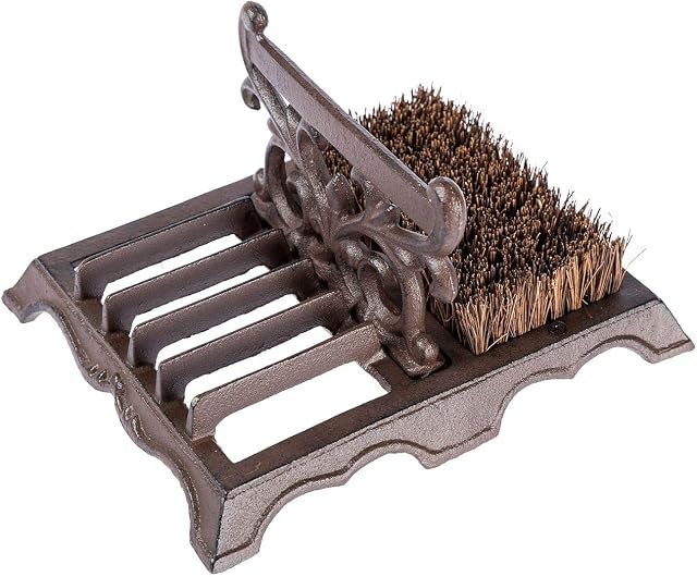 HOMESCAPES Cast Iron Boot Brush & Scraper Heavy Weight Shoe Brush for Indoor and Outdoor Use