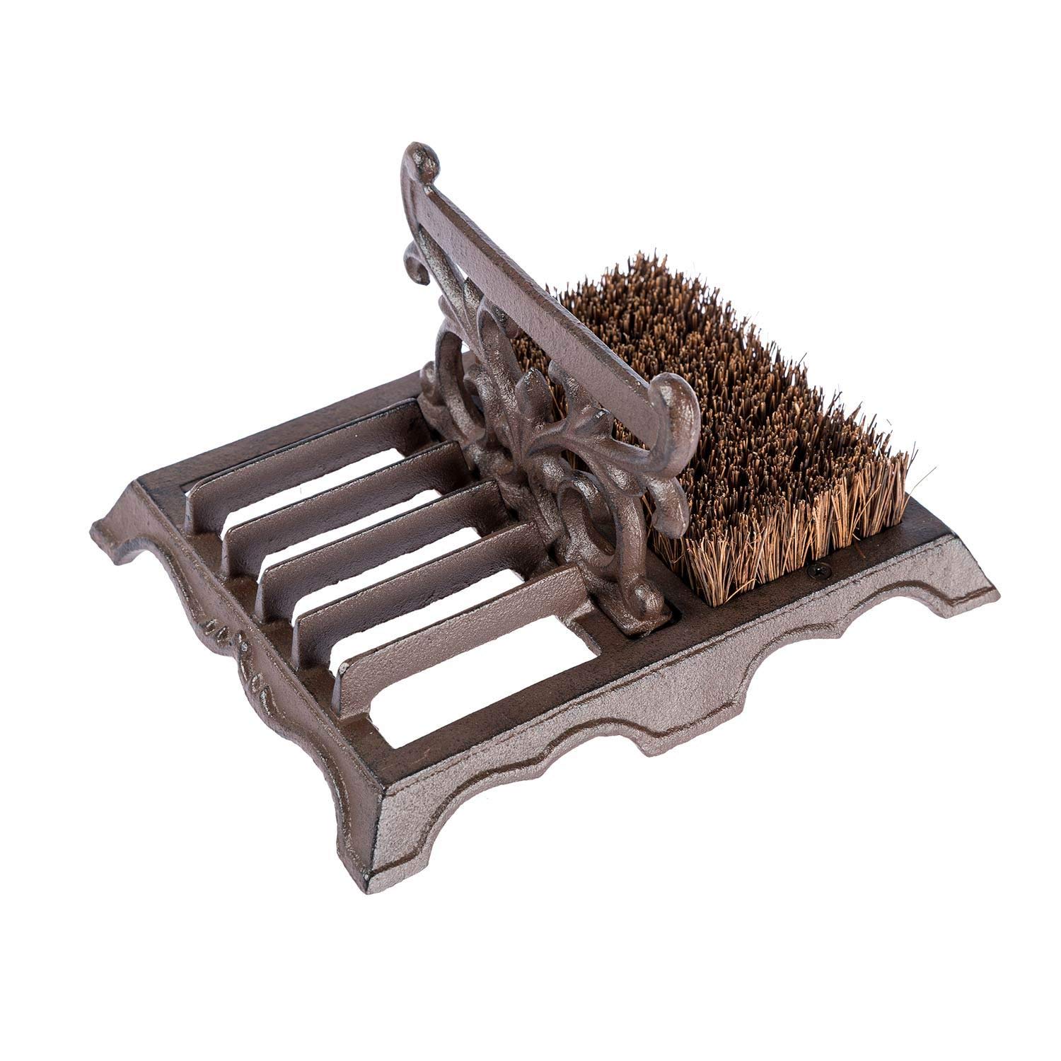 Homescapes Brown Cast Iron Boot Brush & Scraper Heavy Weight Shoe Brush For Indoor And Outdoor Use