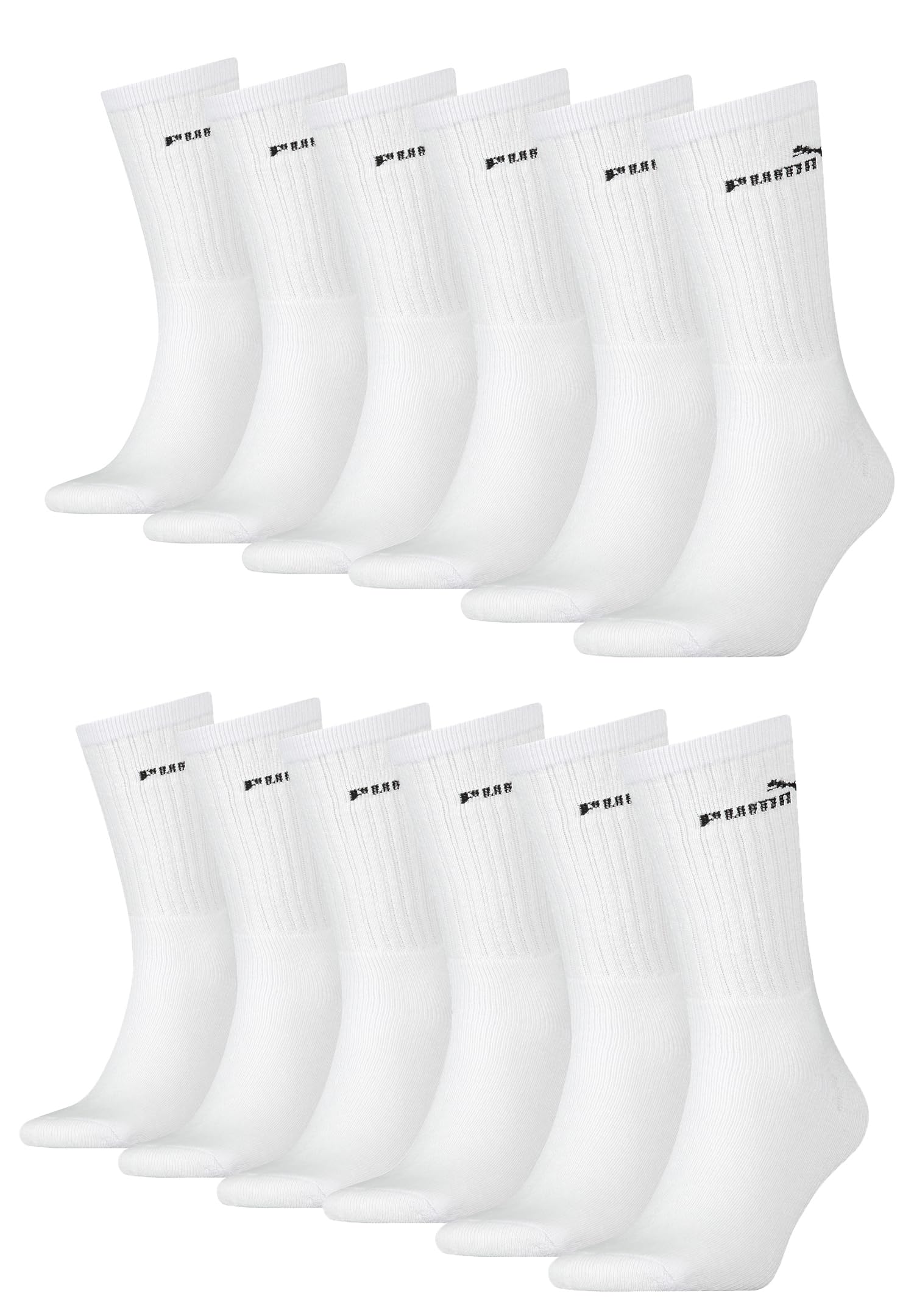 PUMA Unisex Crew skarpety do tenisa, skarpety sportowe dla kobiet i mężczyzn, 12 par