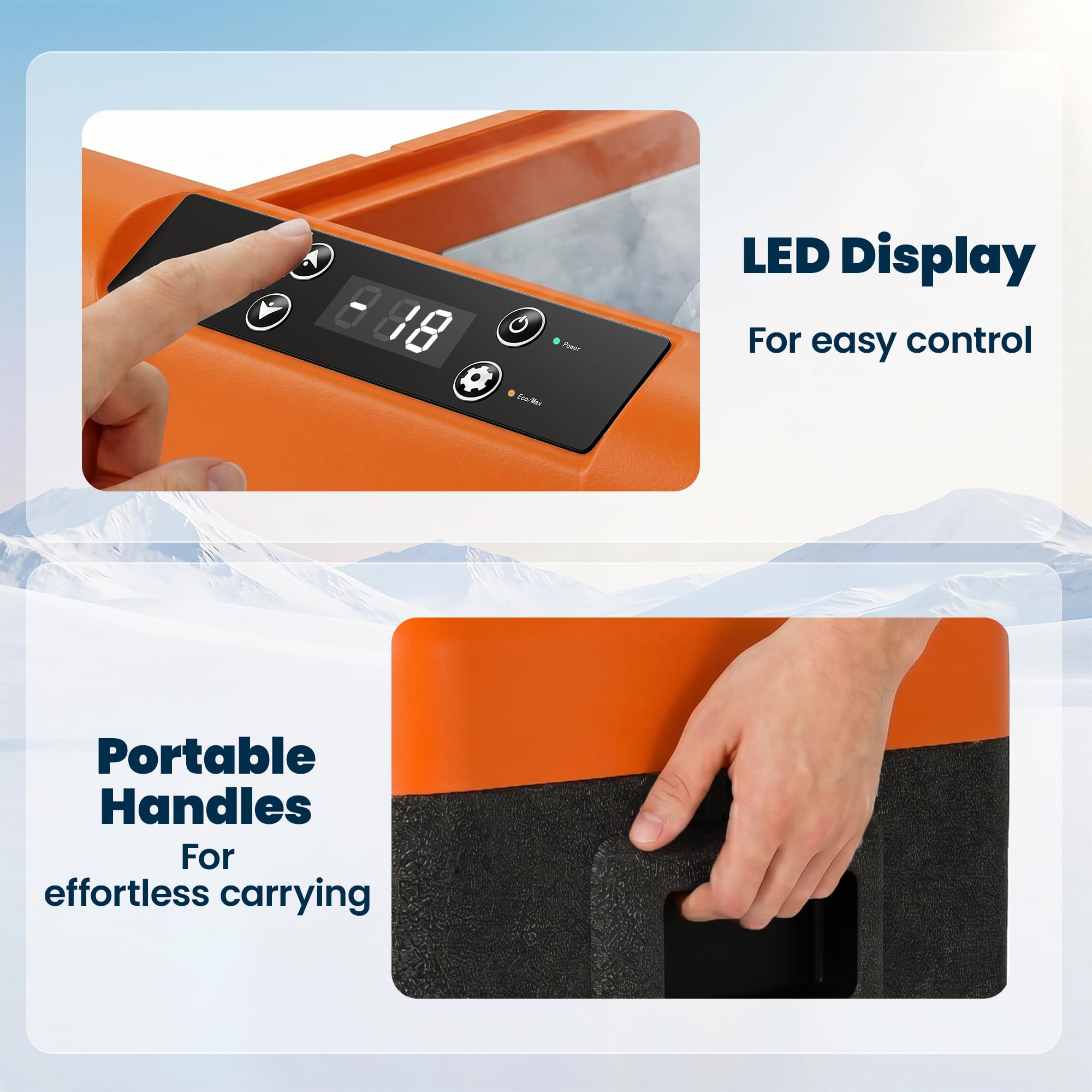 Outsunny Glacière électrique Portable réfrigérateur congélateur avec poignées