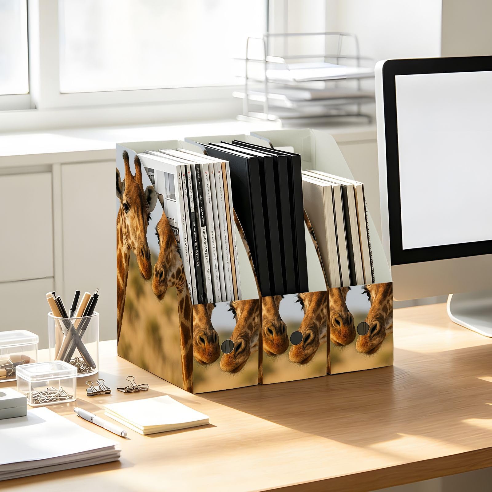 Zeitschriftensammler mit vertikaler Abheftung, Giraffe, Orange