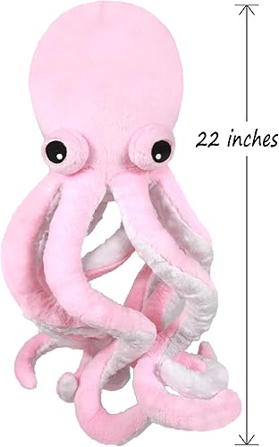 Miniatura 2 de Ice King Bear 2 lindos animales de peluche de pulpo de ojos grandes, color rosa y azul, 22 pulgadas, grande