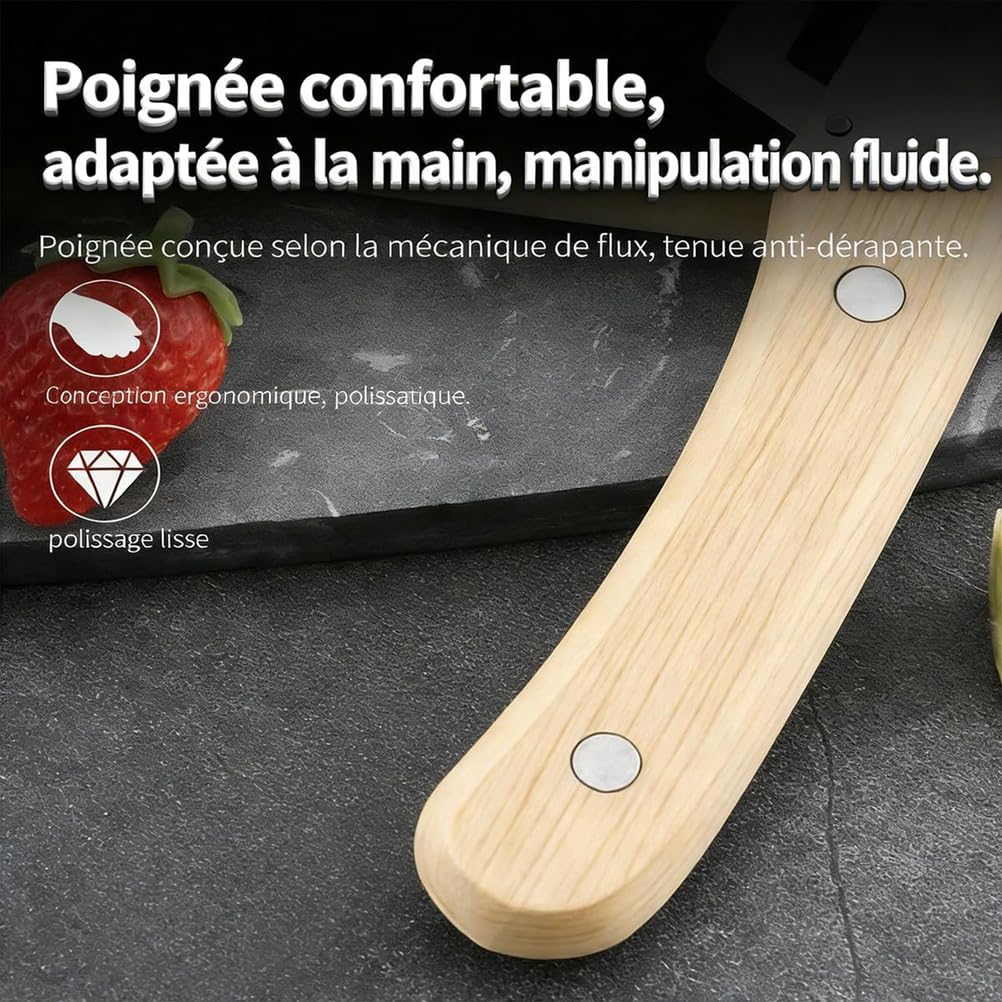 Pelador de Verduras Multifuncional, pelador de Frutas 2 en 1 con abrebotellas, Mango ergonómico de Madera, Ideal para la Cocina Diaria y la preparación de Comidas
