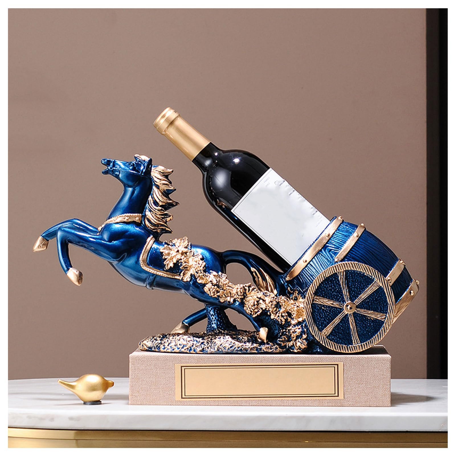 Porte-bouteilles cheval en résine pour une décoration de table
