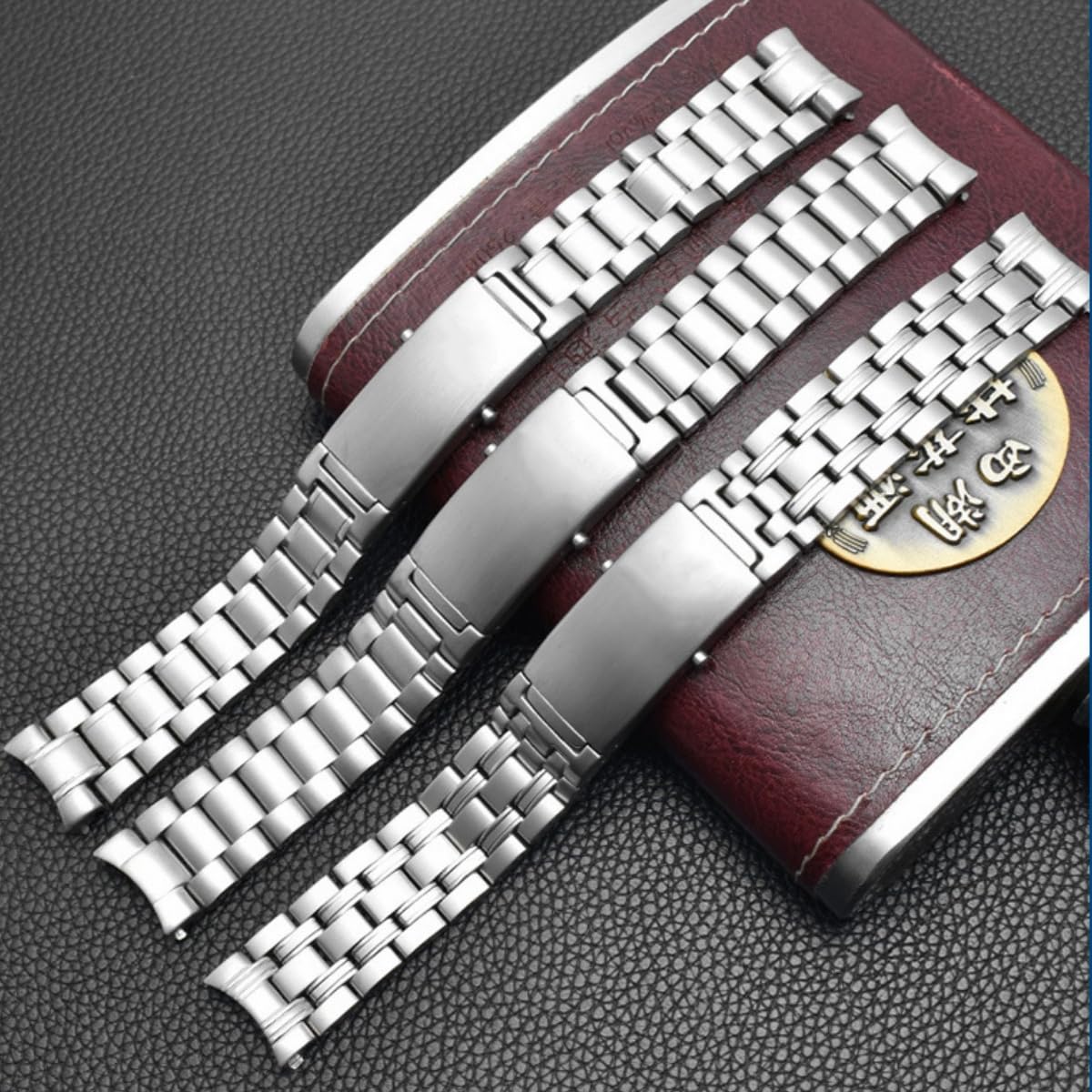 Bransoleta Stal Nierdzewna Zakrzywiona, Pasek Metalowy Zapięcie Frezowane 20mm 22mm, Masywny Zamiennik dla Omega Seamaster-C 22mm