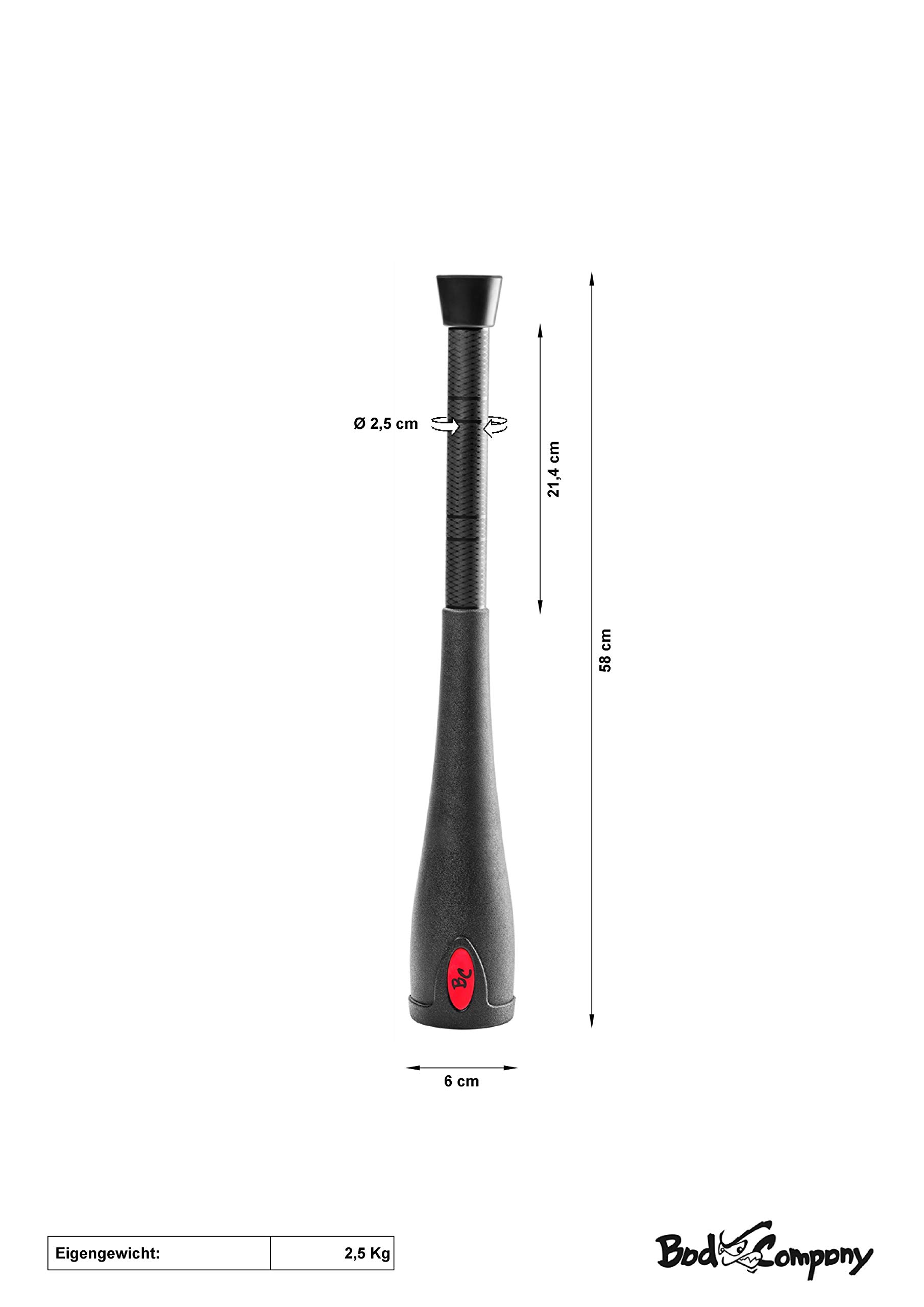 Bad Company - Maza india revestida de goma, 2,5 kg, color negro