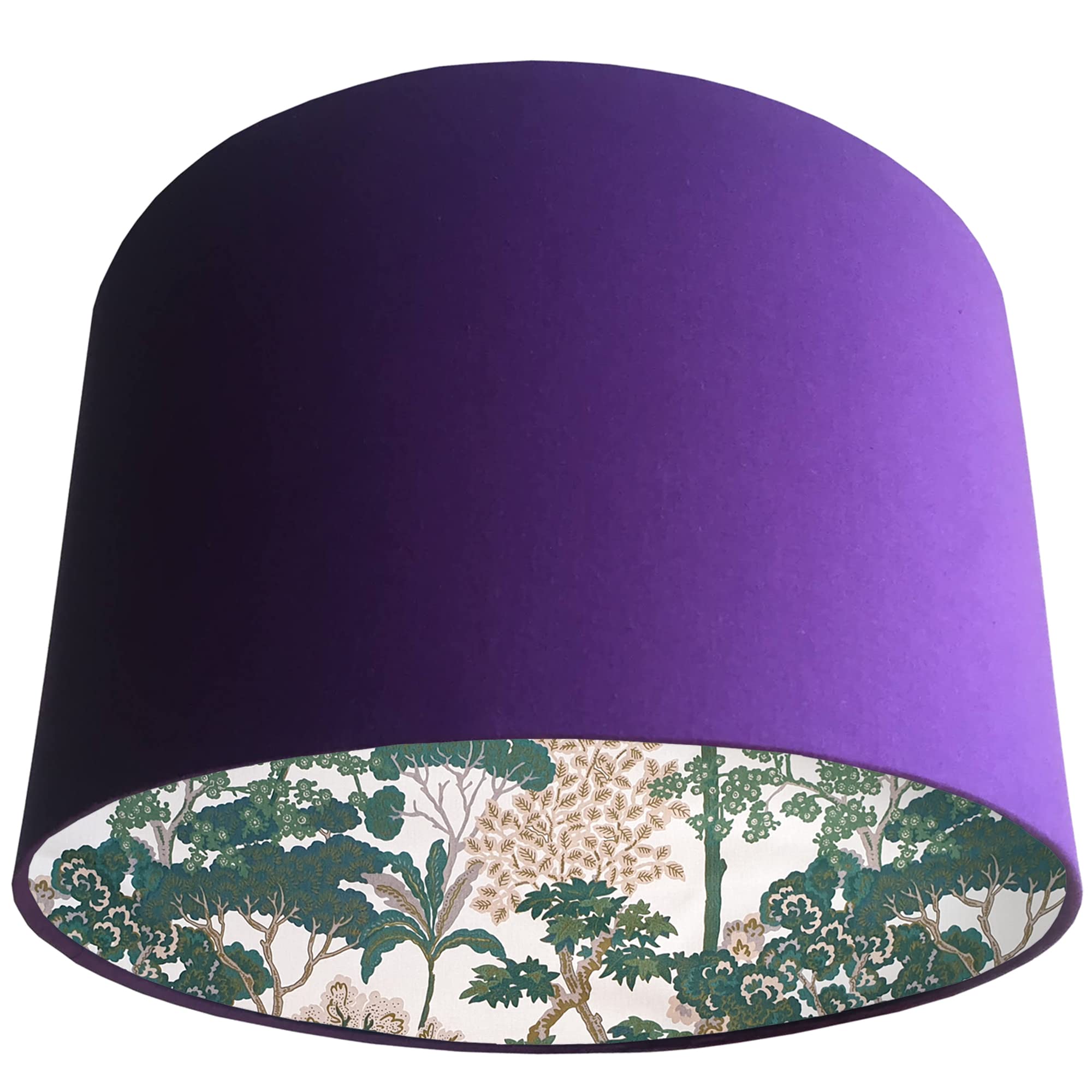 Green Light Shade with Choice of Colour and Tree Themed Nature Design (Purple)