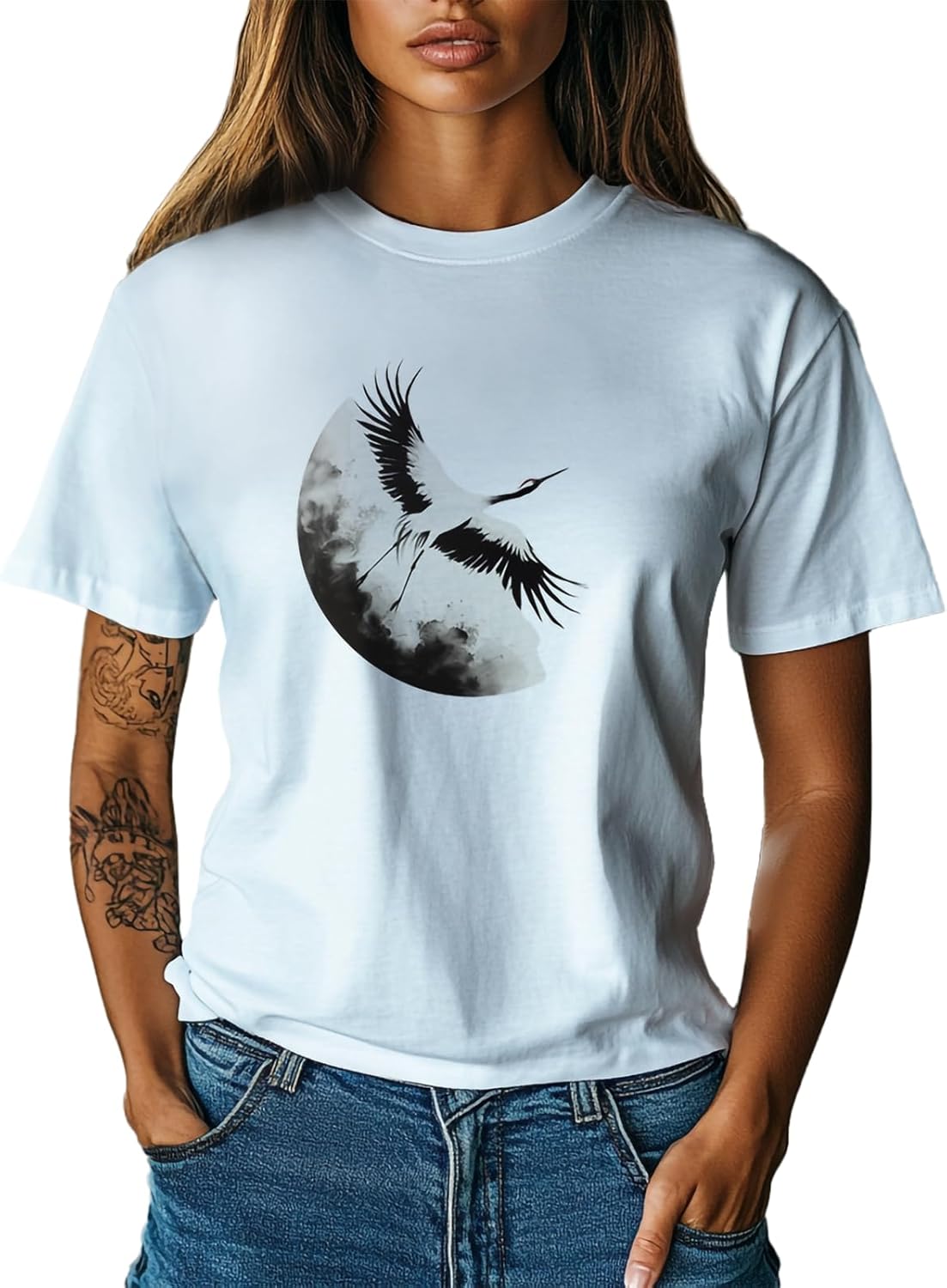 Fashion Women's T Shirts Cotton Crew Neck Short Sleeves Oversized Tee Tropical Grap...