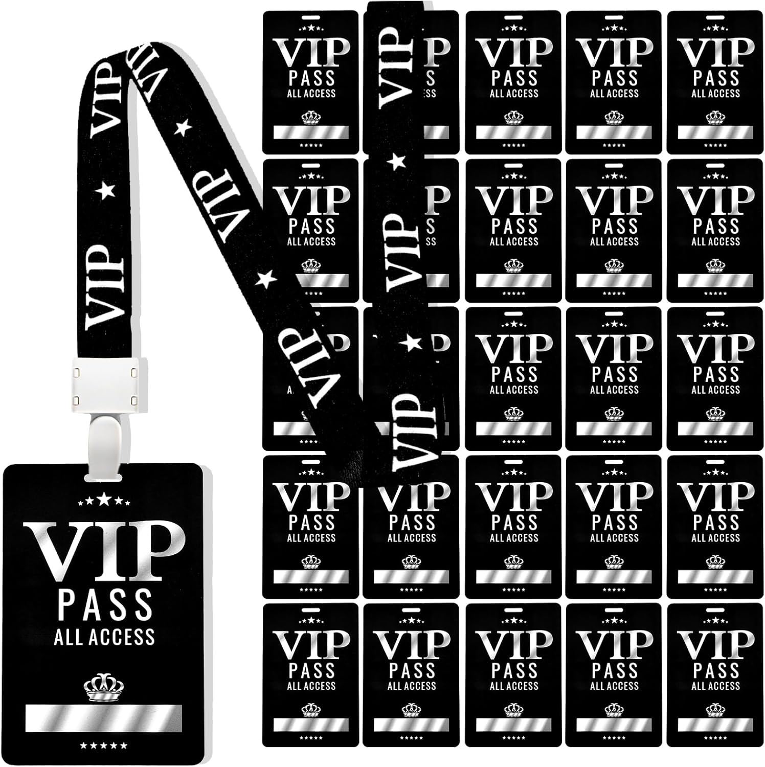 Amazon.com: 25 Sets VIP Badge Lanyards with Plastic VIP Pass Cards, VIP