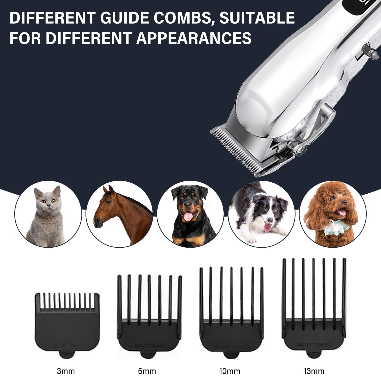 Tondeuse Chevaux Sans Fil, Tondeuse Cheval Rechargeable pour Crinière Épaisse