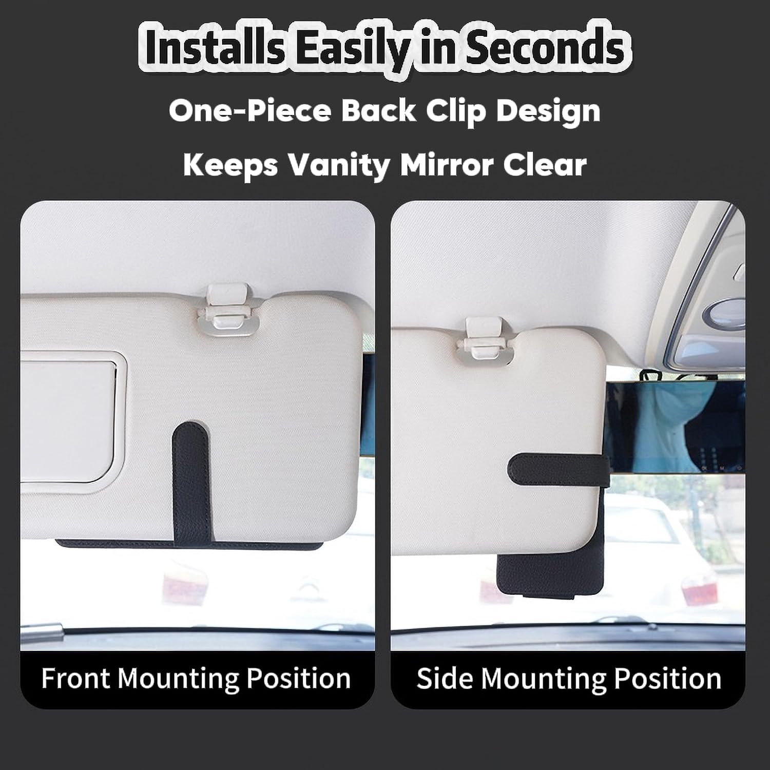 Magnetic Sunglasses Holder for Car Visor,Photo Slot,Black image 5