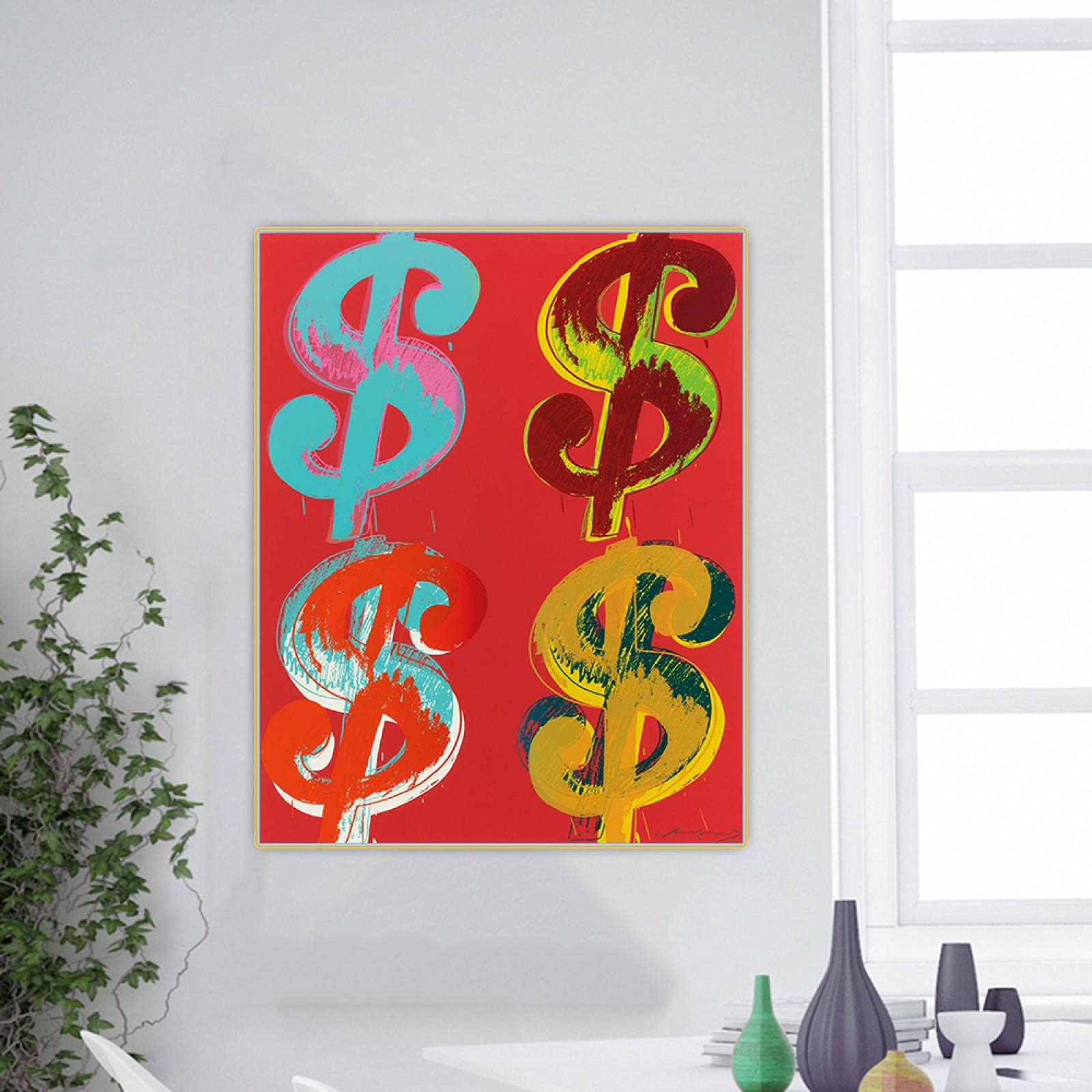SDVIB Andy Warhol《Dollar Sign Series》 Canvas Oil Painting Art Poster Decorative Print Picture Wall Decor Wall Art Canvas Print 50x70cm Frameless