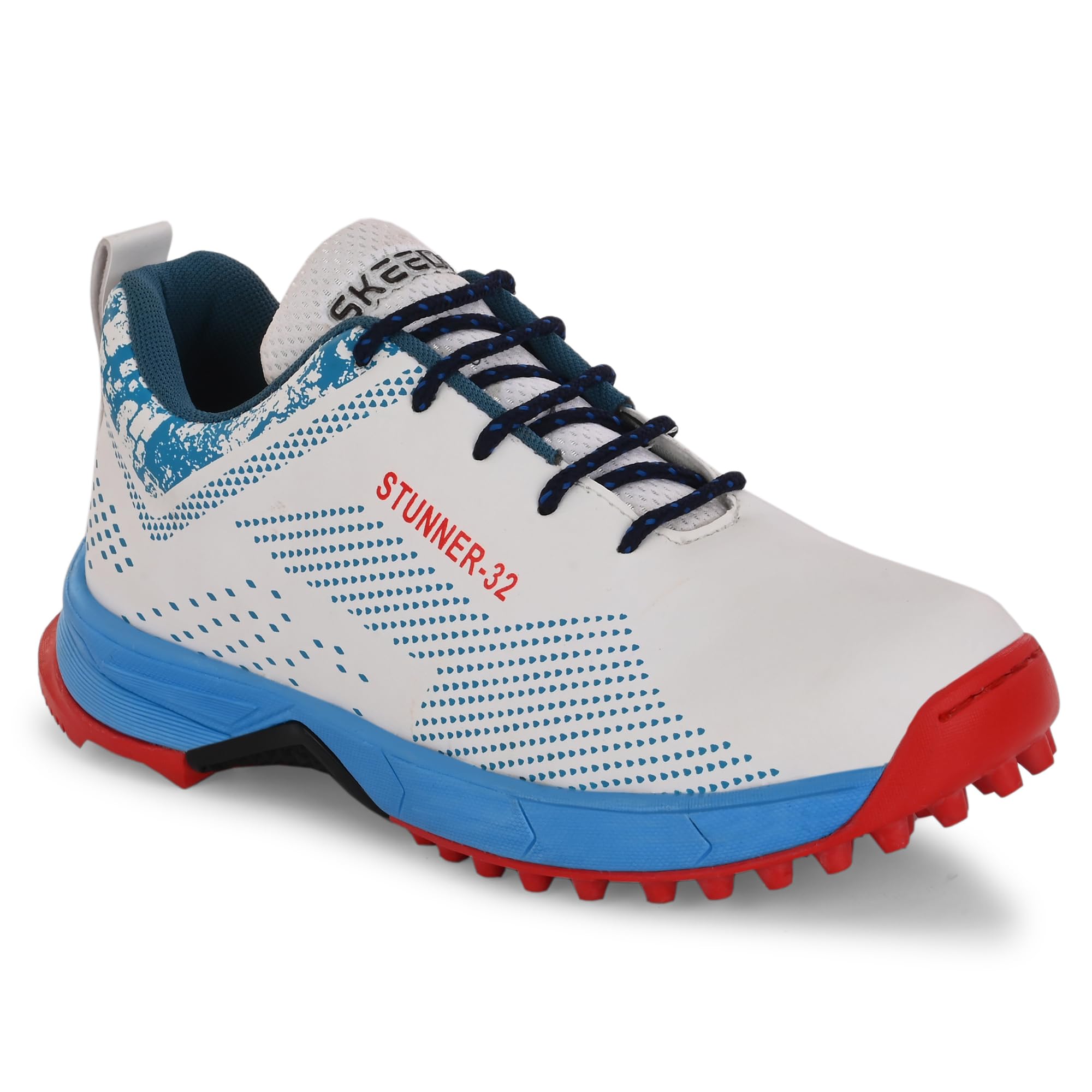 Skeeda Stunner 32 Cricket Shoes (UK 8, White/Blue/Red) (B0CJRT5RQH) Amazon Price History, Amazon Price Tracker