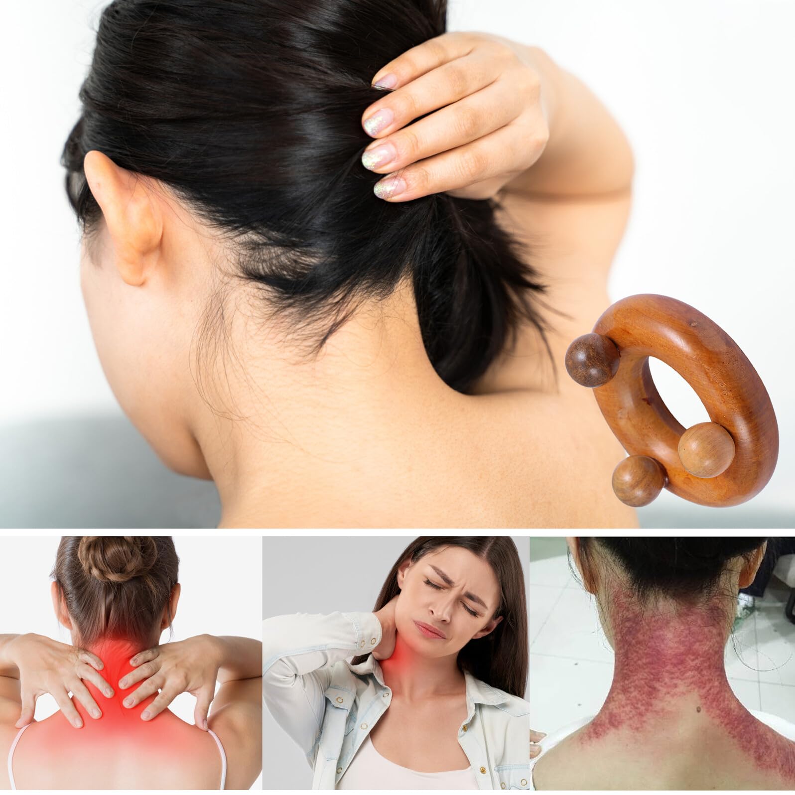 Masajeadores Gua Sha y Thanksgiving Set de 5 de Madera Sintética Herramienta de Raspado Fácil de Transportar para Pies y Piernas Adecuado para Viajes