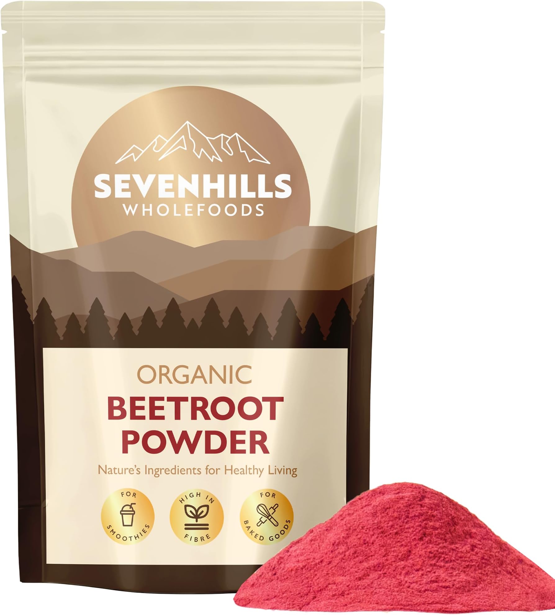 Sevenhills Wholefoods Organic Beetroot Powder 200g - Natural Food Colouring - Superfood - Vegan, Kosher, Non-GMO