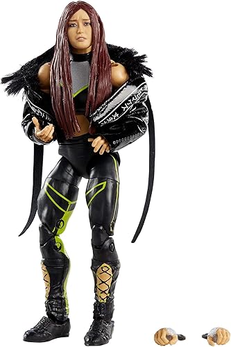 WWE Lo Shira Elite Series #79 - Figura de acción de lujo con detalles faciales realistas, equipo de anillo icónico y accesorios