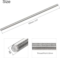 Vista 3 de uxcell 2pcs M5 x 5.906 in varilla totalmente roscada acero inoxidable rosca mano derecha hilos