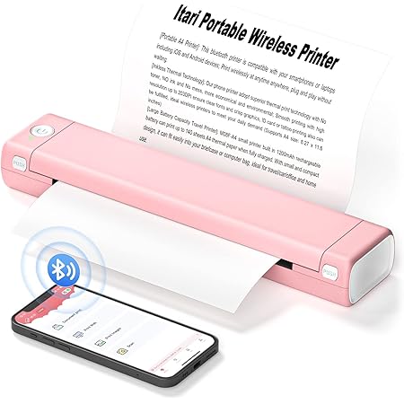Imprimante thermique portable A4 - VBESTLIFE - Bluetooth 4.0 - 2600 mAh - Impression sans fil