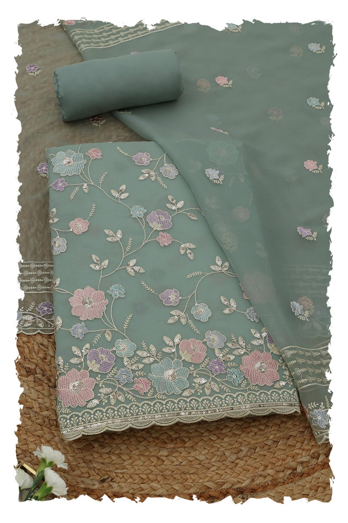 soch Womens Crinkle Chiffon Floral Dress Material With Machine Embroidery and Thread Work-picture-31