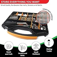 Vista 5 de Andalus Tools Organizer Box, Small Parts Storage 18-Compartment Portable Hardware Organizer Removable Plastic Dividers for Screws, Nuts, Bolts, 1
