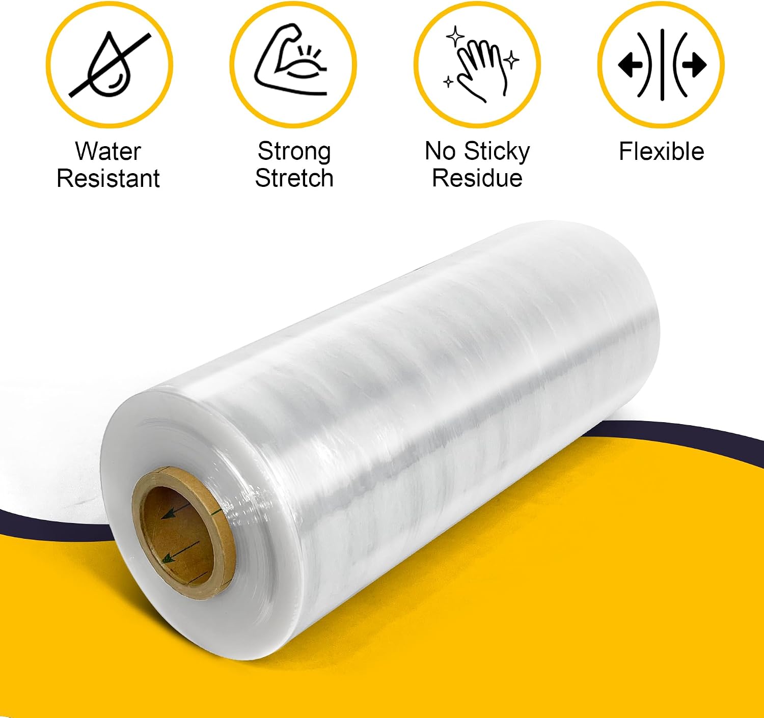 8NET 20" x 5000', Heavy Duty Machine Length Stretch Wrap, 80 Gauge, Clear Plastic Shrink Wrap Film, Case of 1 Roll