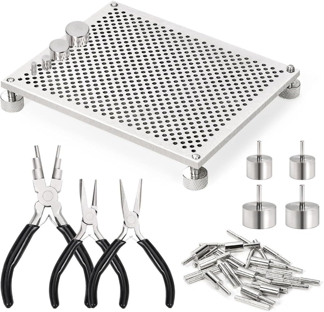 Flood Force金属ワイヤー巻き取り成形板セット：DIY金、銀、銅ワイヤーイヤリング作り (4ピース織りボードセット)