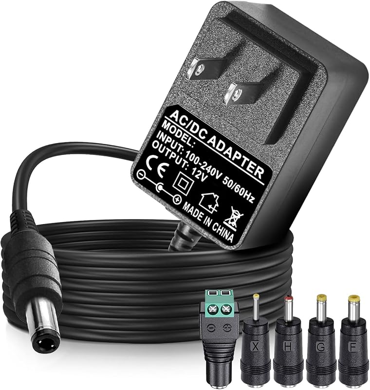 12V 3A 2A AC Adapter Charger with 8 Tips, ac/dc Adapter 100-240v, 50/60hz 12 Volts 3000mA DC in 12V Power Supply Cord for Sceptre Monitor Series, Seagate WD, LED Strip Light, CCTV Camera,Router Cable