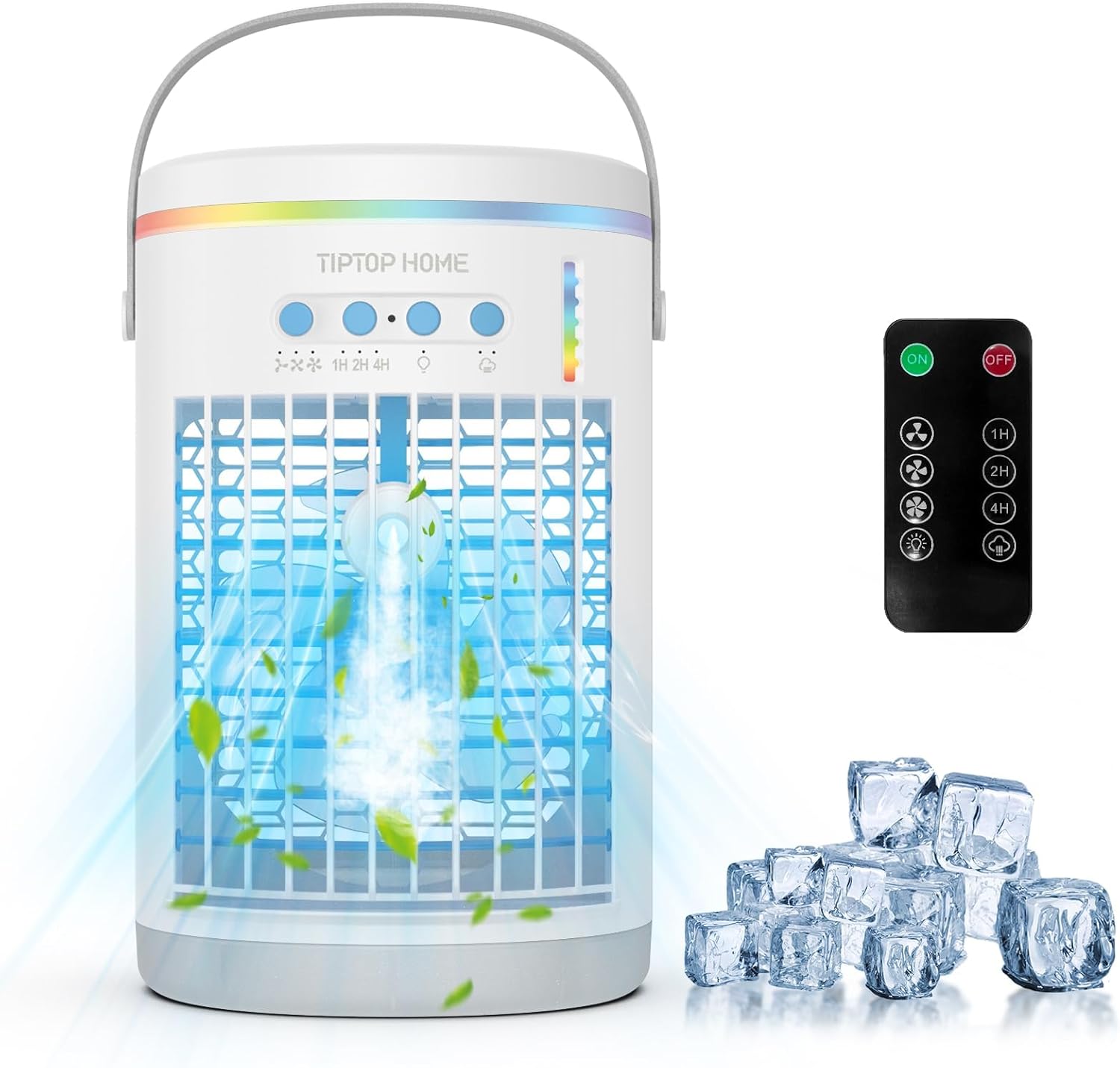 Portable Air Conditioners, 1400ML Mini Air Conditioner Evaporative Personal Cooler Humidifier with Remote, 3 Speeds Mini AC Desktop Cooling Fan for Home Office Bedroom