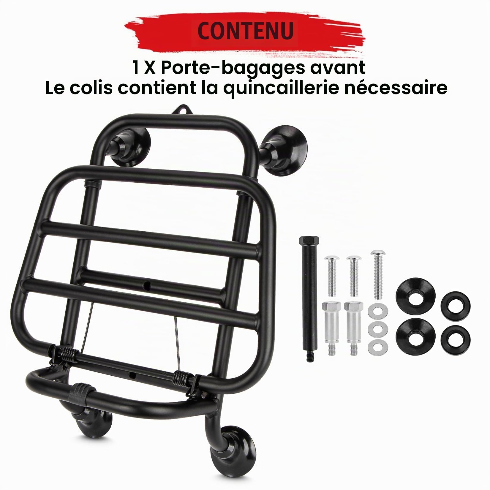 Porte-Bagages Avant pour Vespa GTS 300 125 200 250 2018-2025,PSLER Étagère Support de Bagages Pièces de Moto(Noir)
