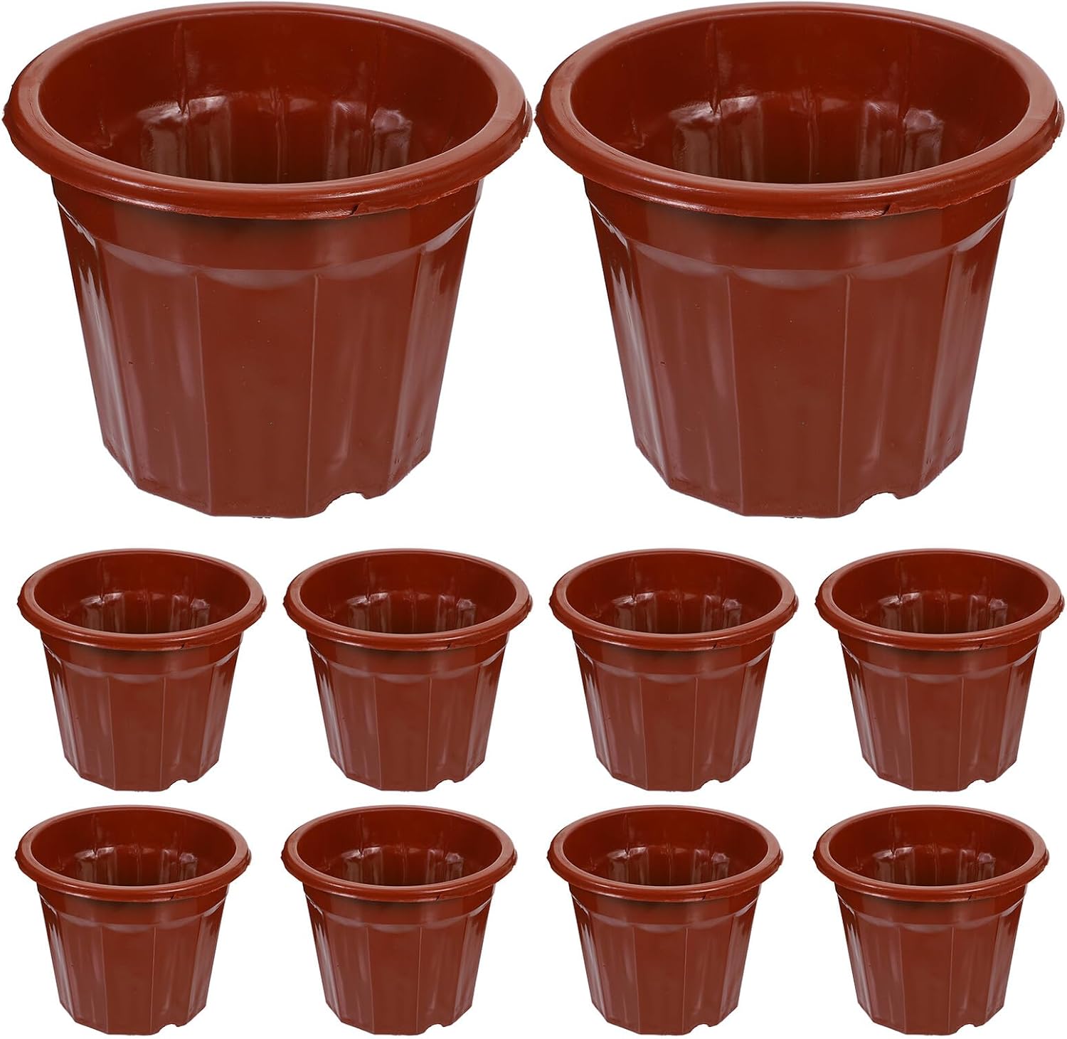 25pcs Red Dodecagon Plastic Nursery Pots for Seedlings and Plant Propagation, Lightweight Grow Containers for Garden and Greenhouse Use