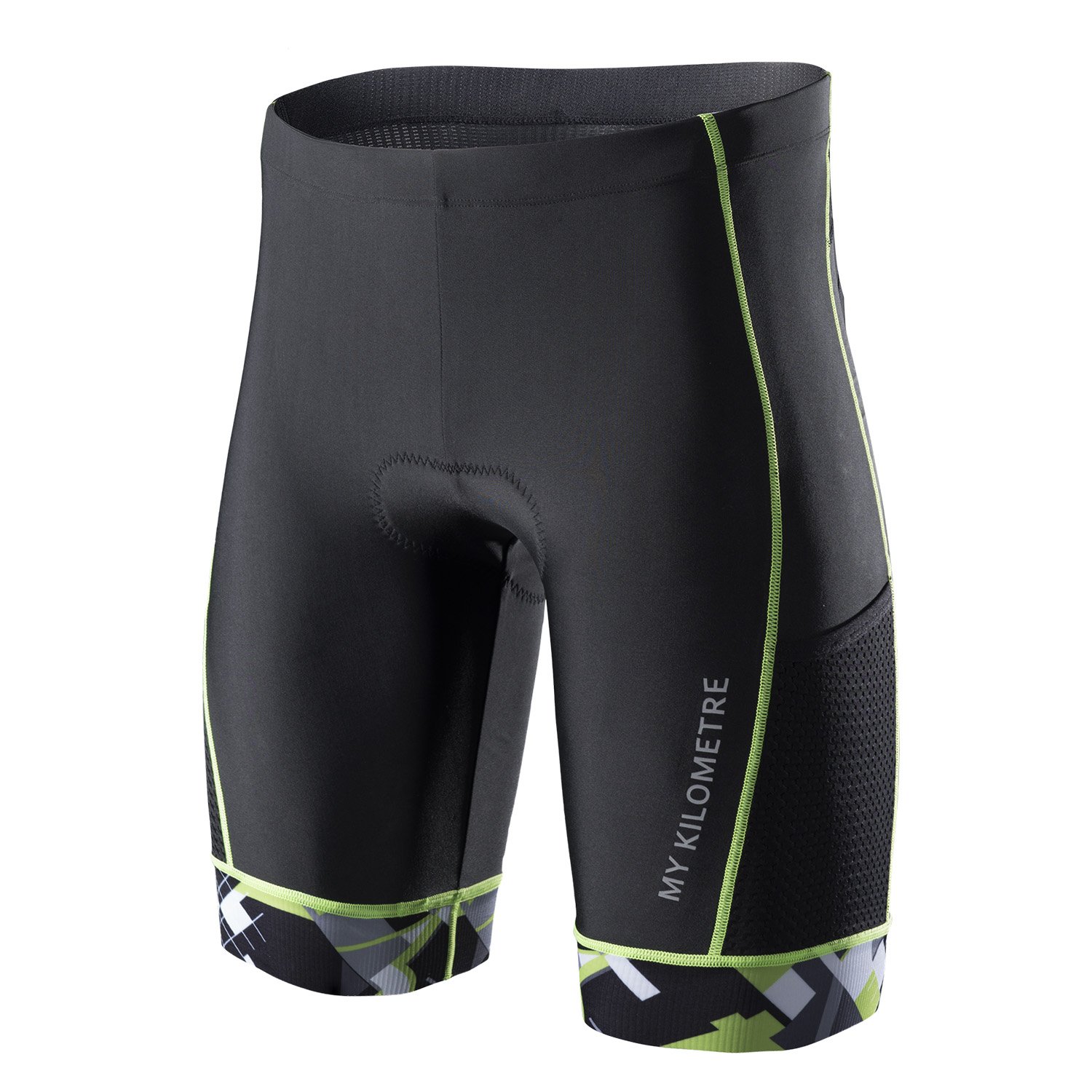 MY KILOMETRE Mens Triathlon Shorts with Adjustable Drawstring Easy Reach Leg Pockets Chamois for Long-Distance Tri Race