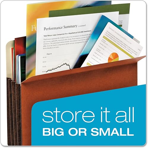 Miniatura 5 de Pendaflex Globe-Weis/Pendaflex Tyvek - Bolsillos para archivadores de 3.5 pulgadas, tamaño carta de expansión, 10 unidades, marrón (63264)